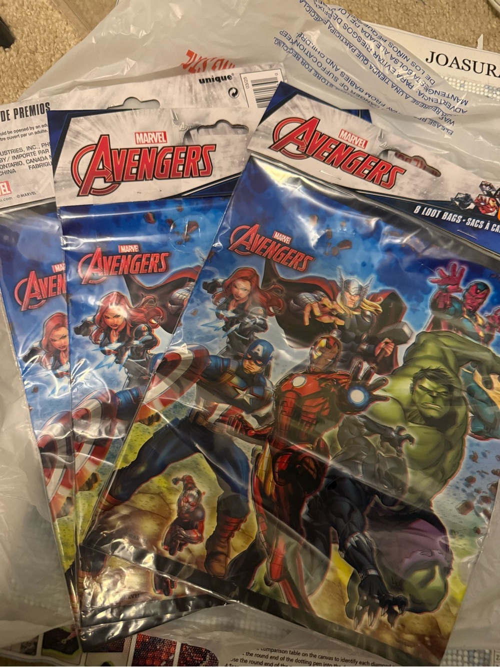 Avengers party treat bags